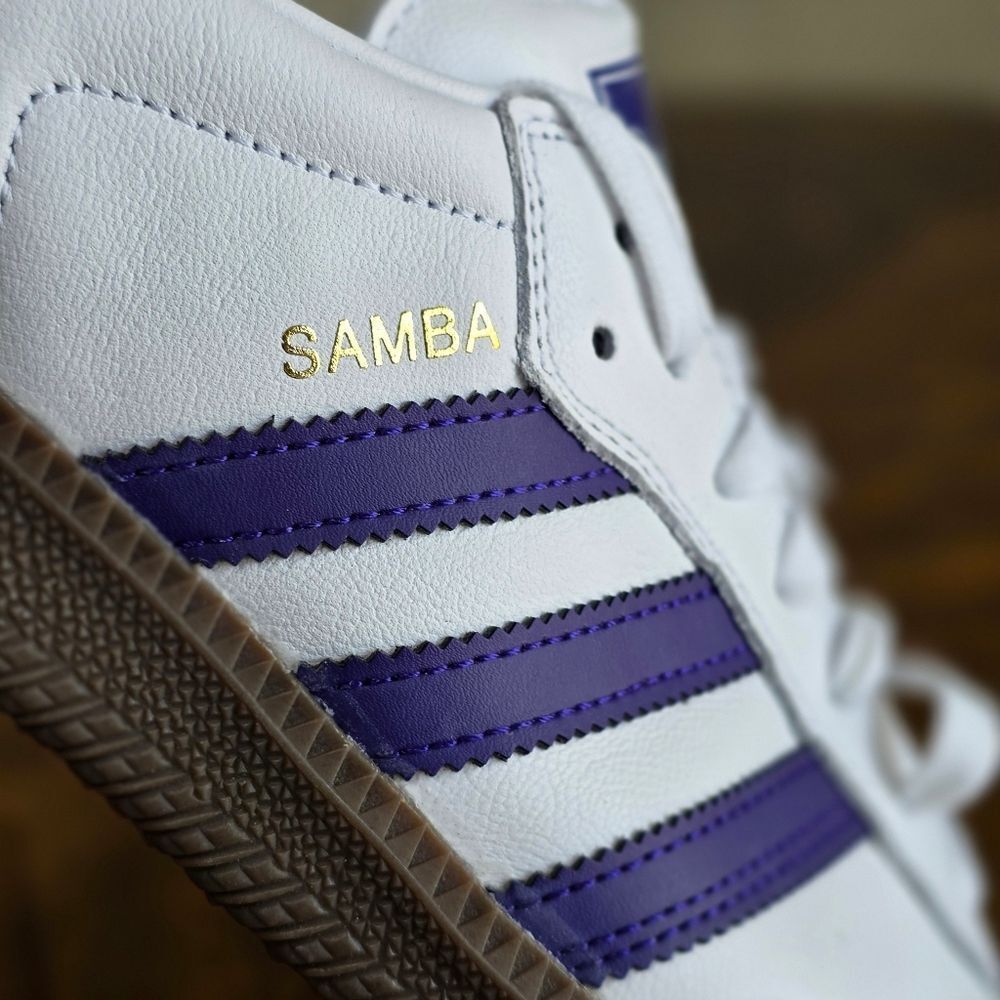 Adidas Originals Samba ADV Cloud White Purple Men's Size 12 Leather New IE6613 - Picture 11 of 14